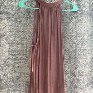 High neck satin tank top